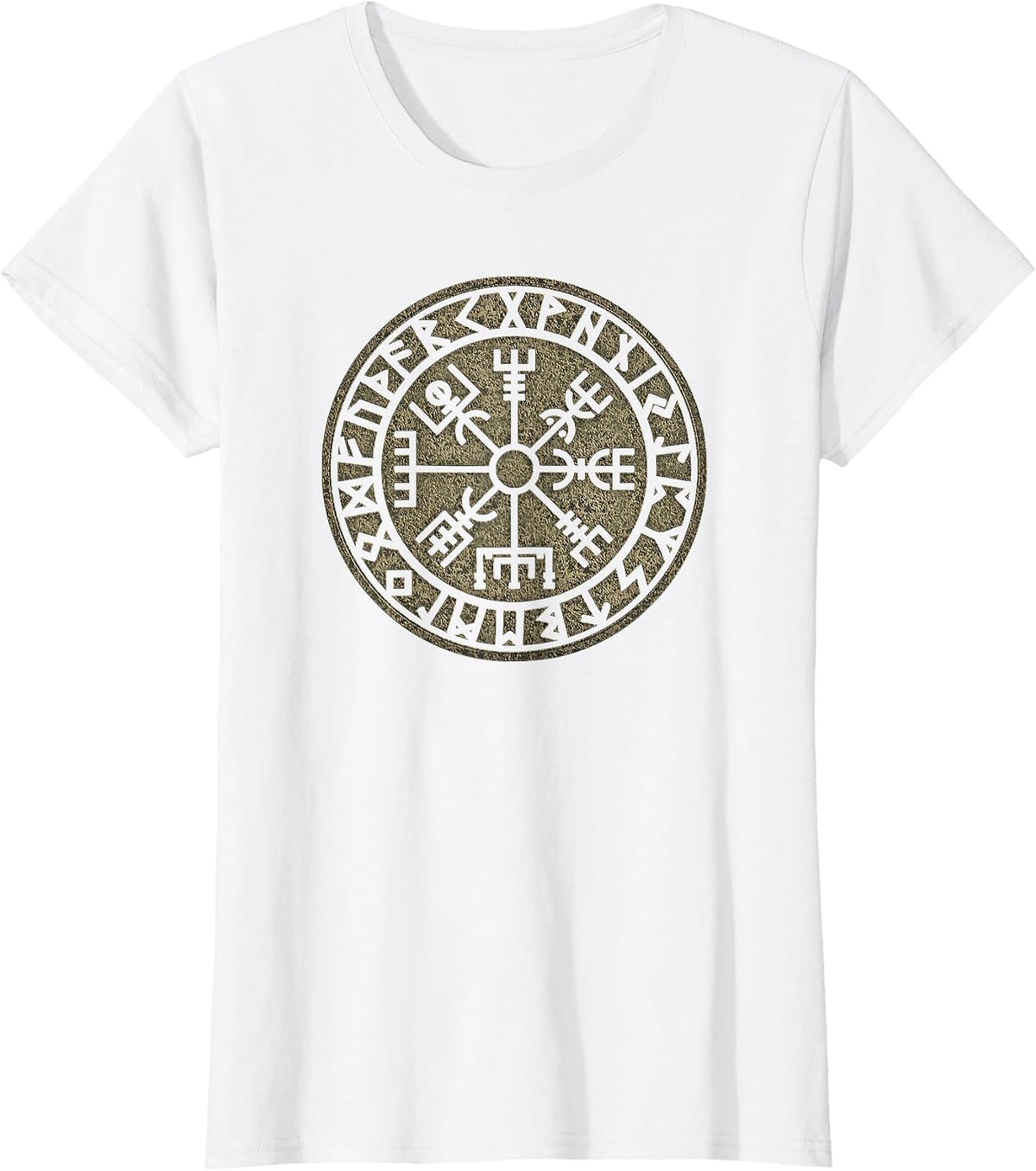 Vegvisir Viking Compass Runes Nordic Celtic Protection T-Shirt - White