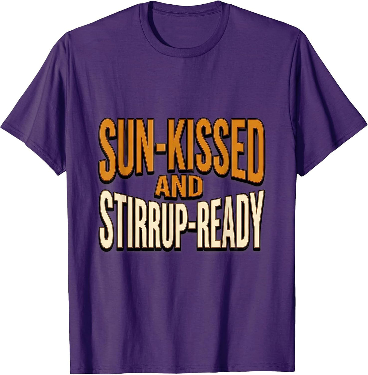 Men's Sun-Kissed and Stirrup-Ready Western Design T-Shirt - Purple