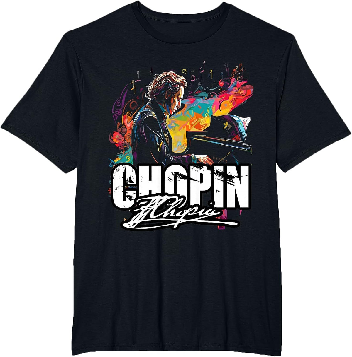 Classical Music Piano Frederic Chopin T-Shirt - Black