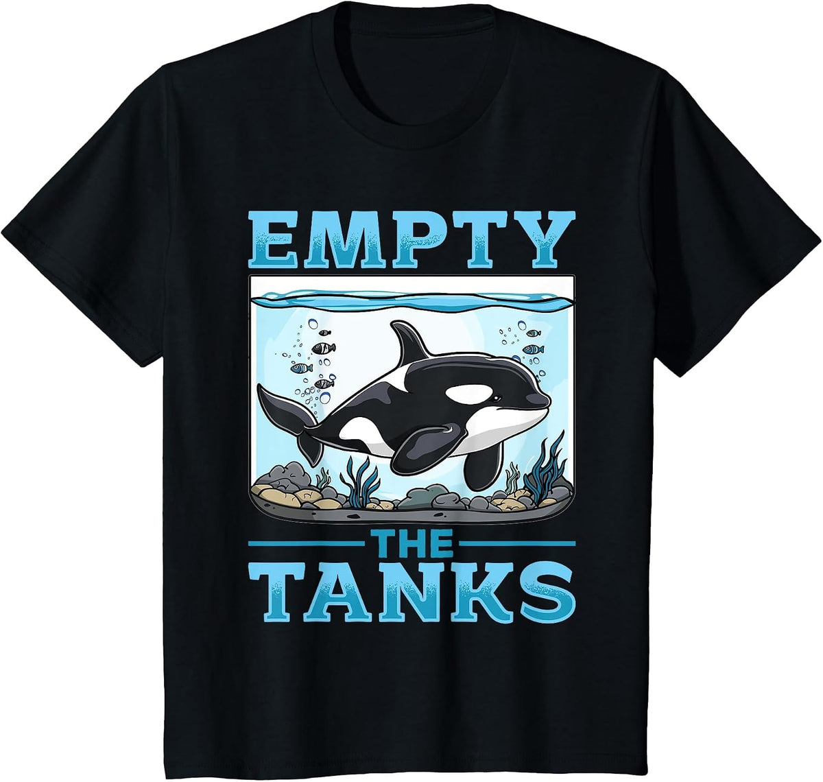 Funny Orca Animal Empty The Tanks T-Shirt - Black