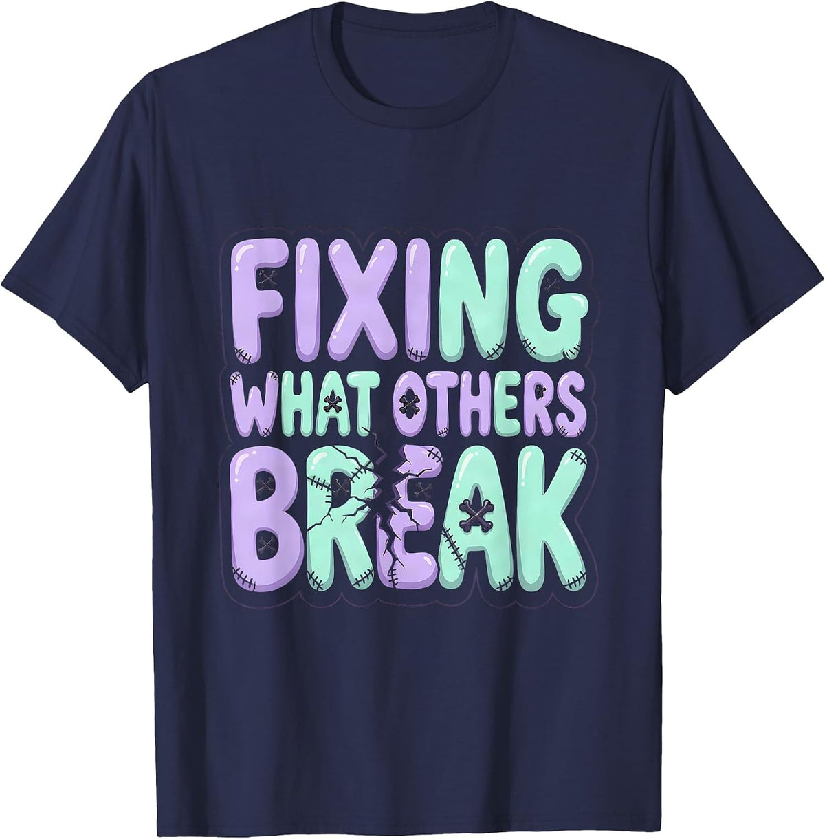 Fixing What Others Break Repair Hero Design T-Shirt - Navy Blue