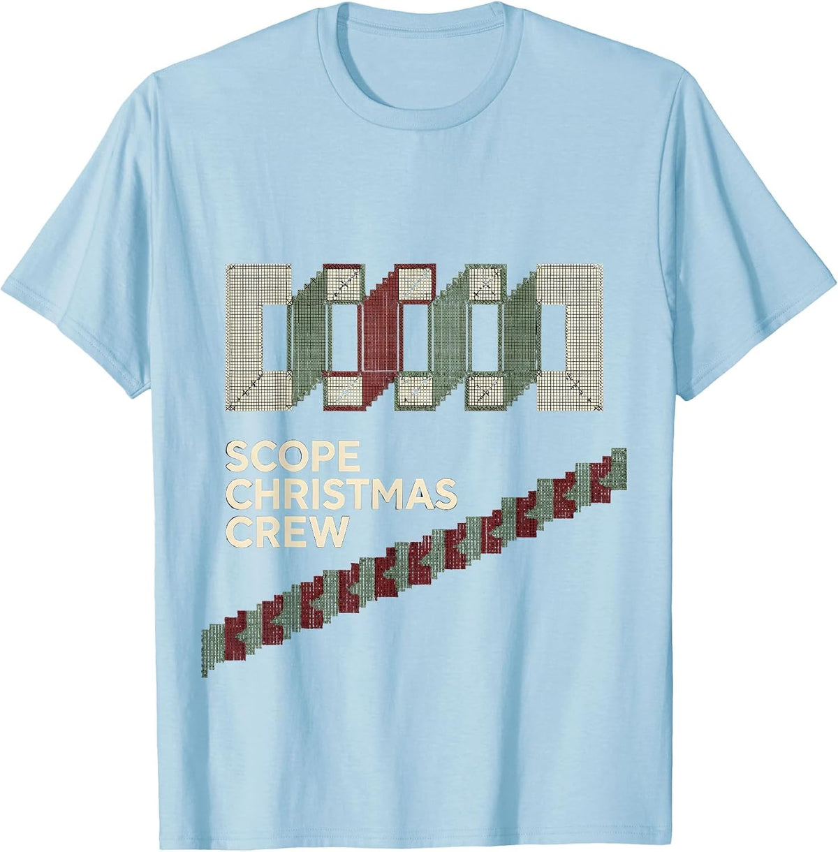 Men's Scope Christmas Crew Gastroenterology Nurse Endoscopy Tech T-Shirt - Baby Blue