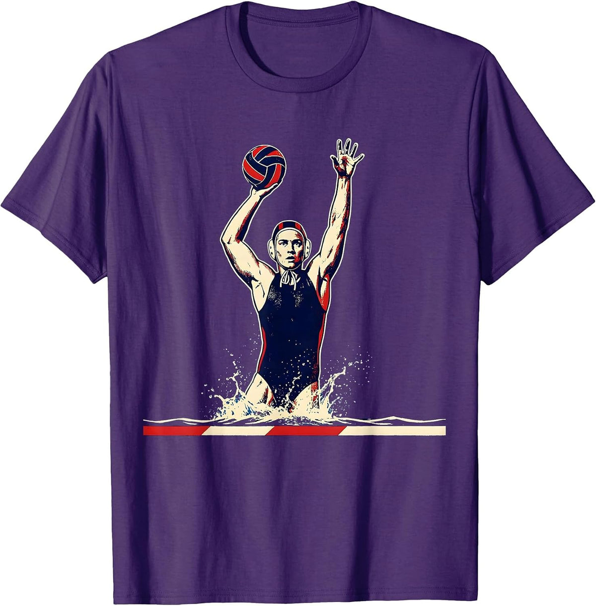 Water Polo Player Sports Fan Humor T-Shirt - Purple