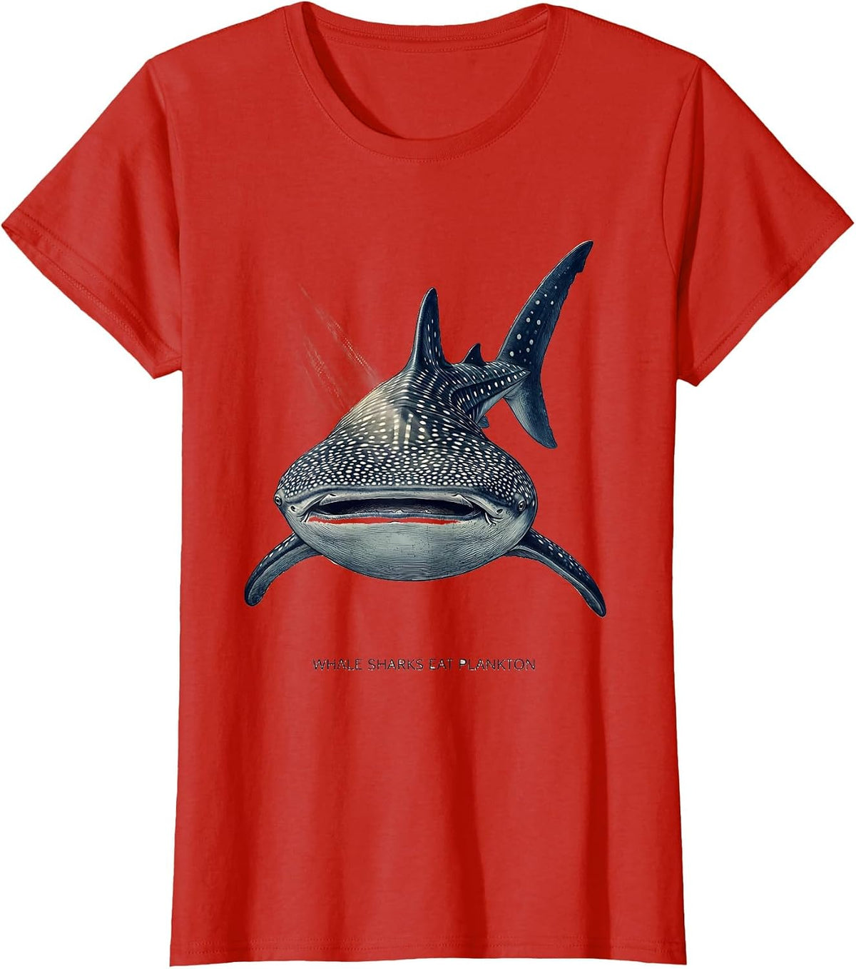 Whale Sharks Eat Plankton Funny Shark Lover Ocean Animal T-Shirt - Red