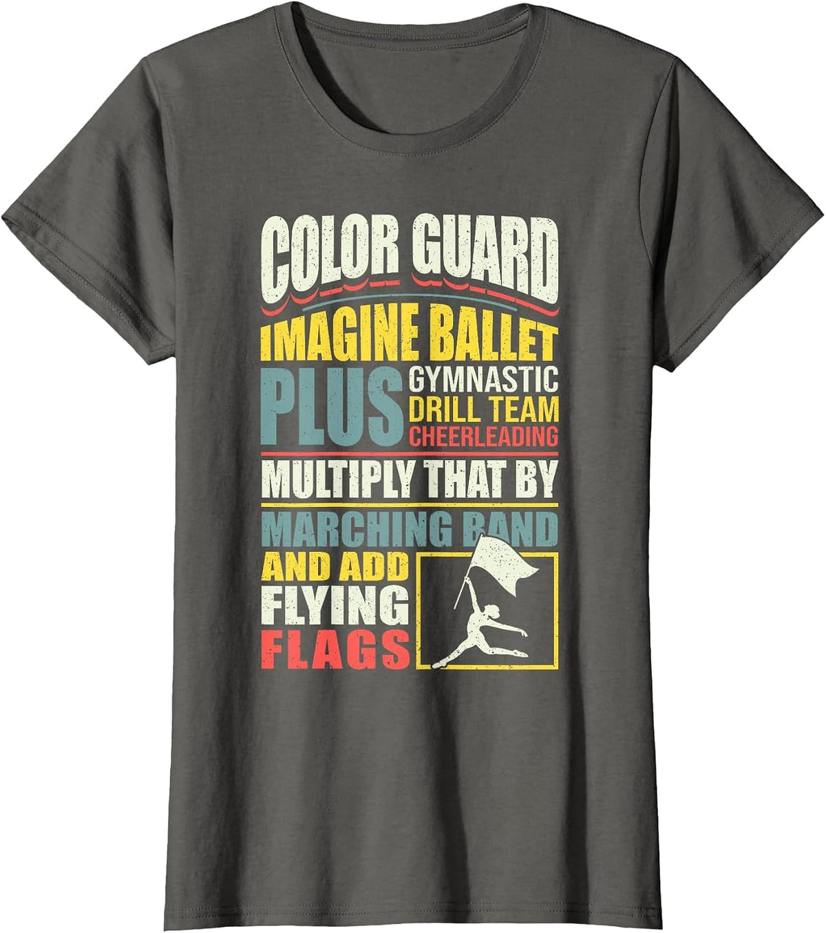 Color Guard Marching Band Color Guard Skills T-Shirt - Asphalt Grey