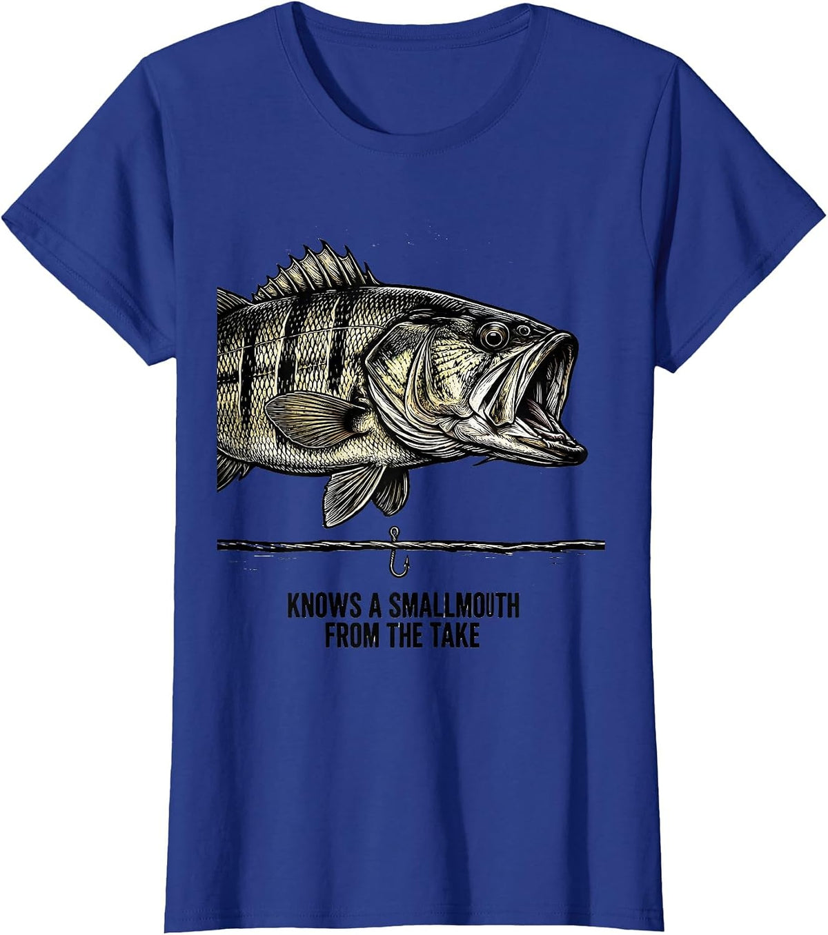 Women's Knows A Smallmouth From The Take Funny Fishing Dad Humor T-Shirt - Royal Blue
