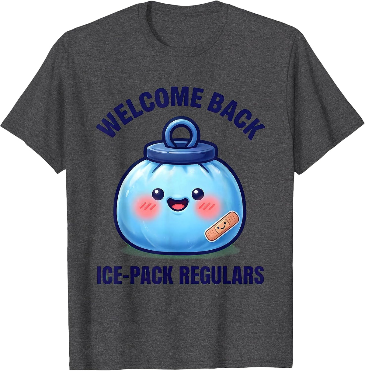 Welcome Back Ice-Pack Regulars Cute Kawaii School Nurse T-Shirt - Dark Heather Grey