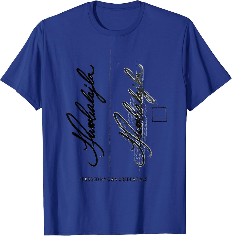 I Forged My Own Credentials Funny Tech AI Robotics Humor T-Shirt - Royal Blue