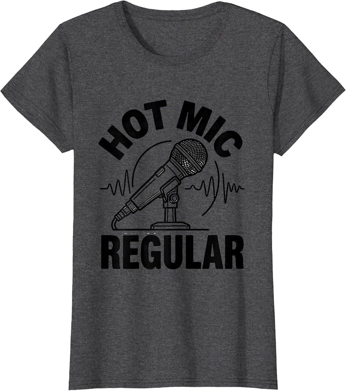 Women's Hot Mic Regular Funny EMS Paramedic First Responder T-Shirt - Dark Heather Grey