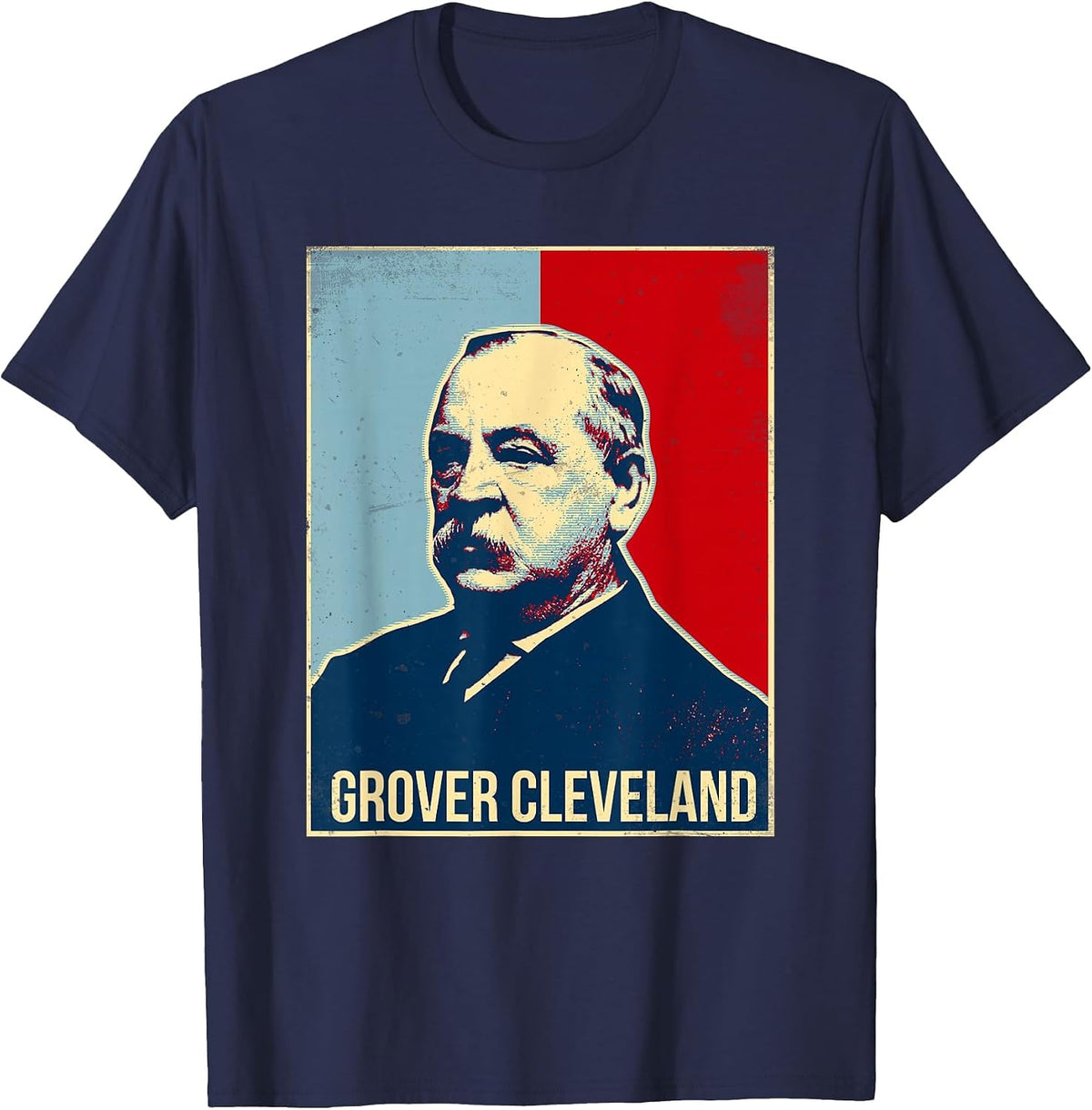 Grover Cleveland President Tshirt T-Shirt - Navy Blue