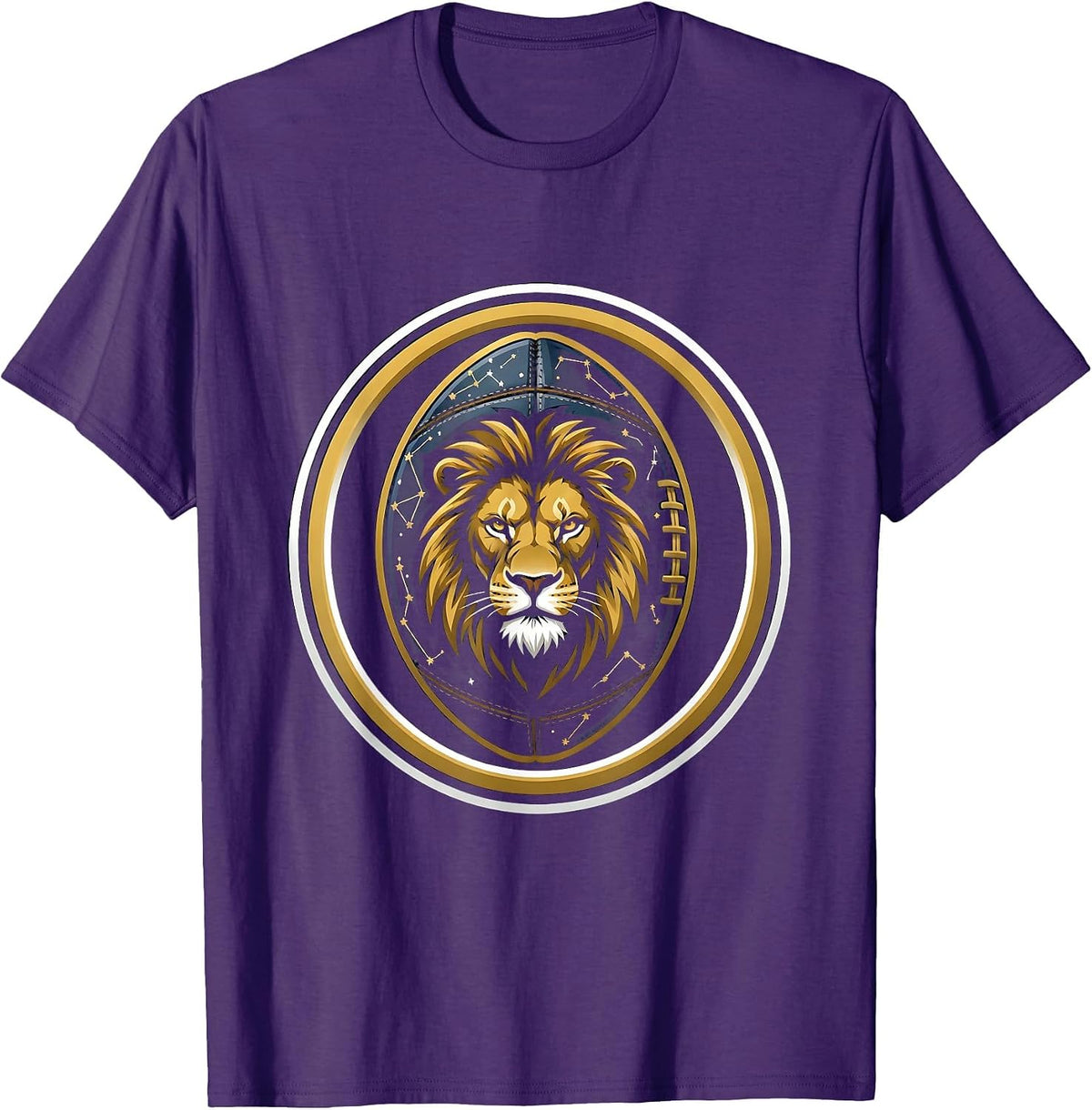 Football Constellation Star Map Graphic T-Shirt - Purple