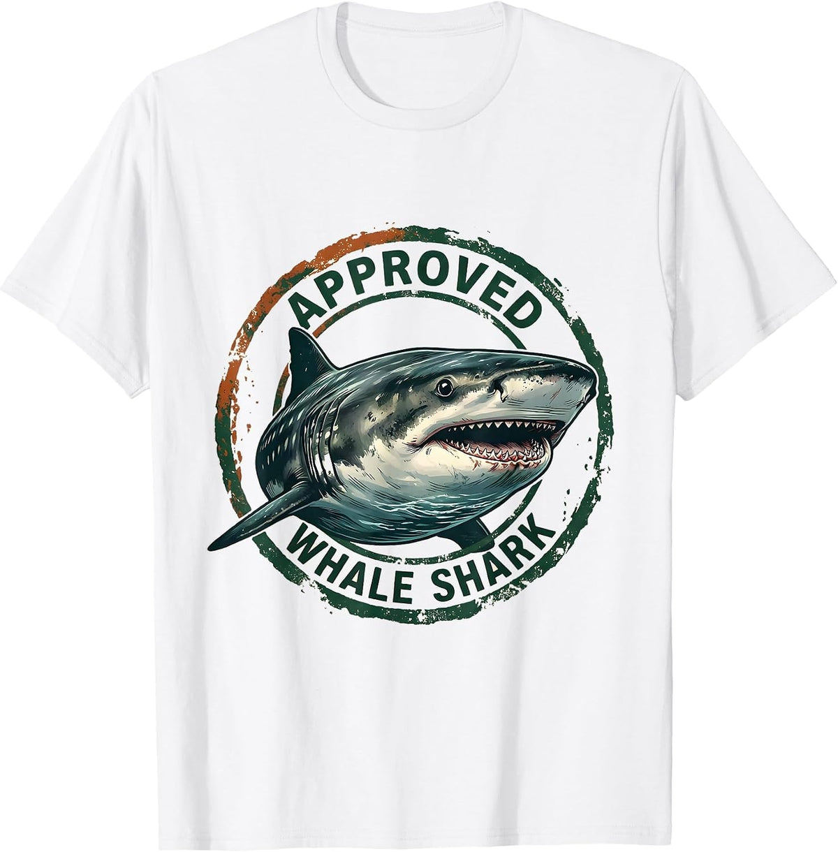 Men's Approved Whale Shark Vintage Funny Shark Lover Ocean T-Shirt - White