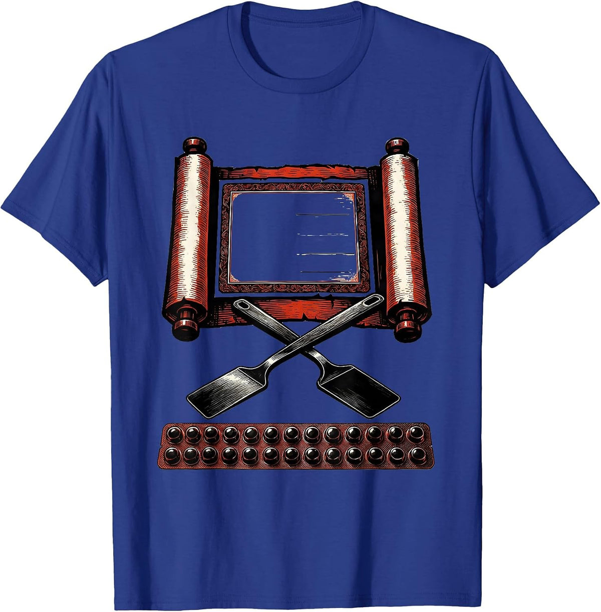 Men's Pharmacy Tech Scroll Counting Tray Stencil Graphic T-Shirt - Royal Blue