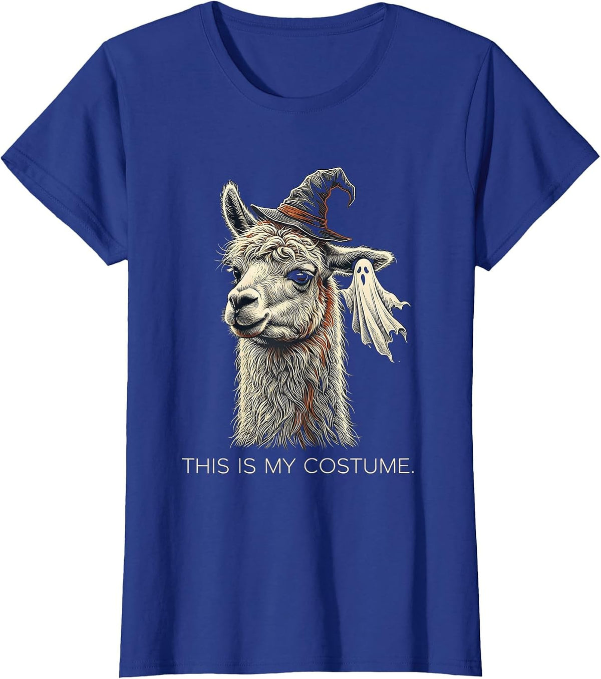 Women's This Is My Costume Funny Llama Halloween Novelty T-Shirt - Royal Blue
