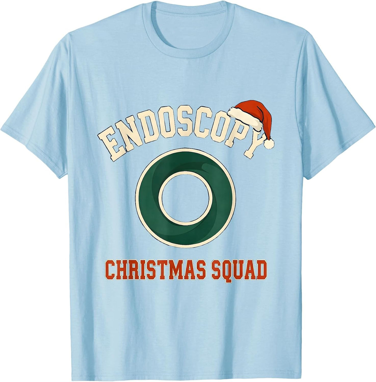 Men's Endoscopy Christmas Squad Gastro Nurse Endoscopy Tech T-Shirt - Baby Blue