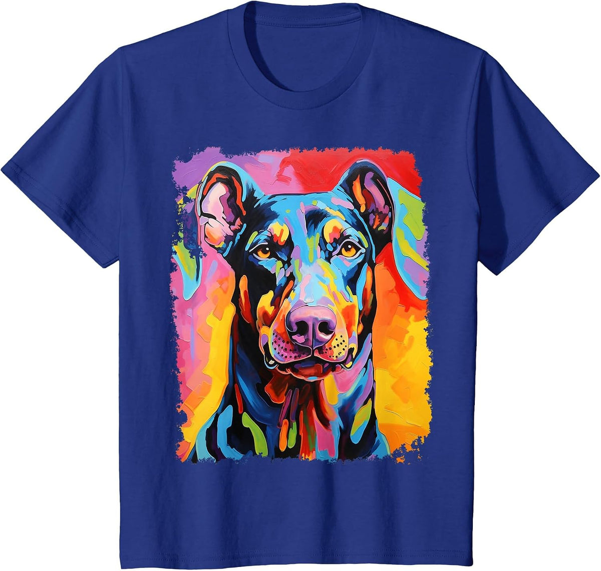 Pop Art Doberman T-Shirt - Royal Blue