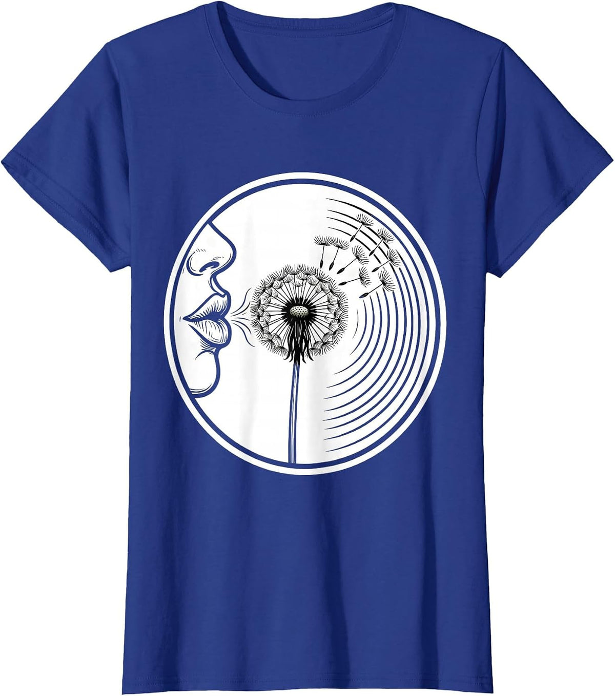 Women's Speech Therapy Dandelion Sound Waves Illustration T-Shirt - Royal Blue