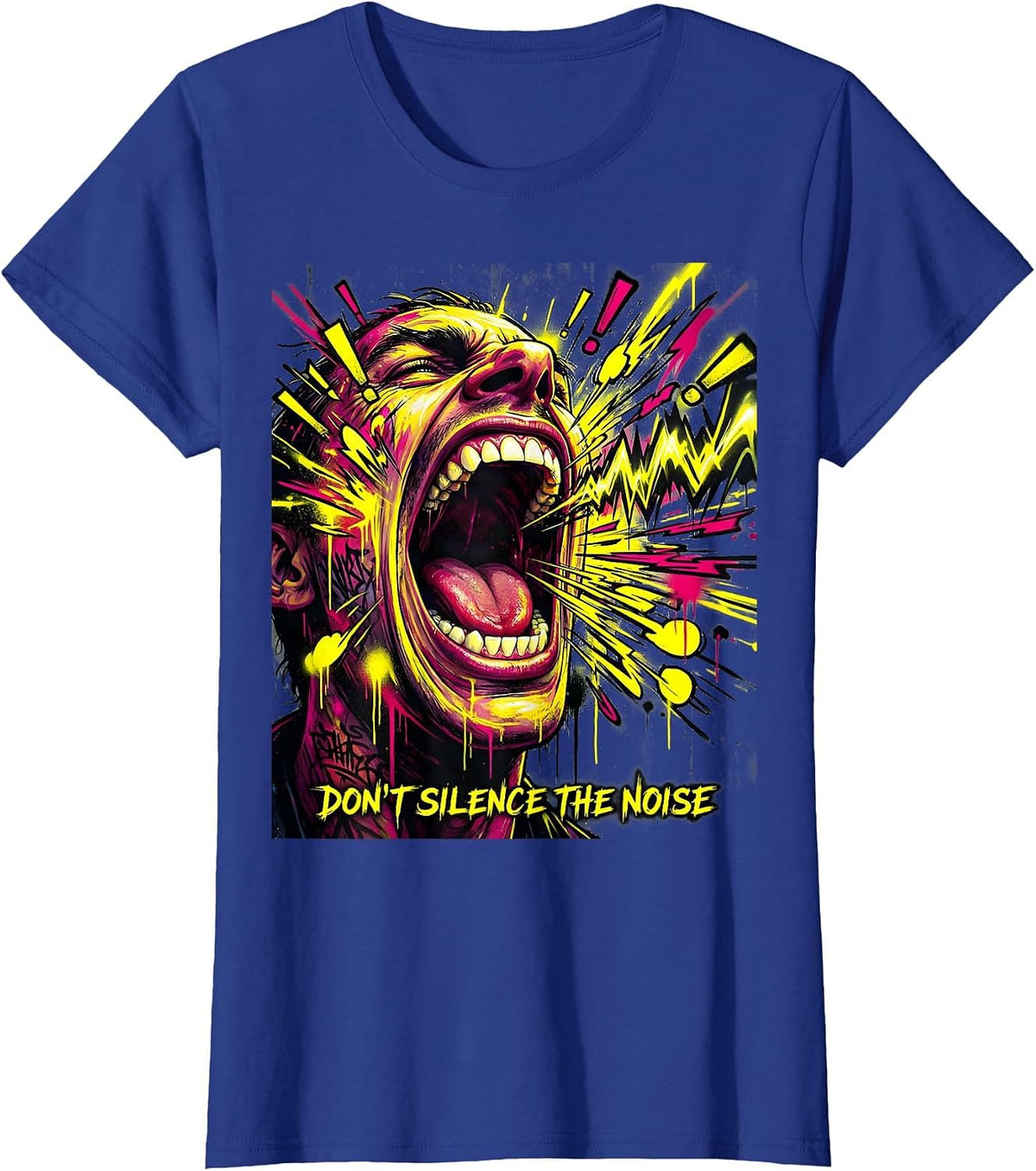 Women's Don't Silence The Noise Free Speech Design T-Shirt - Royal Blue