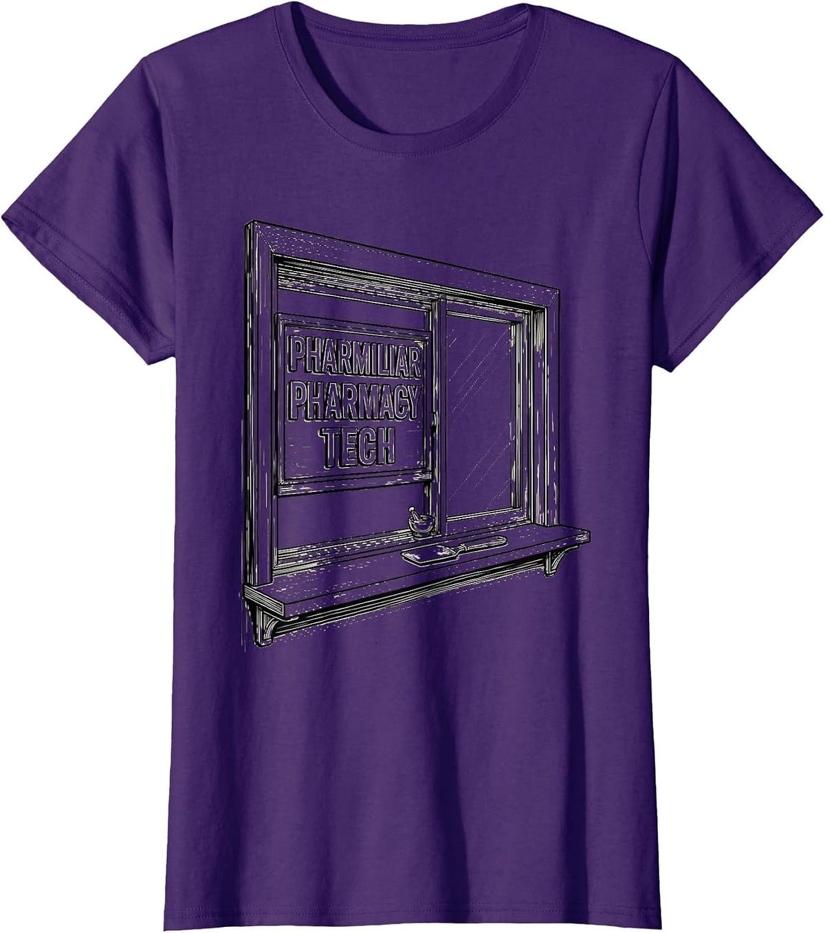 Women's Pharmiliar Pharmacy Tech Funny Pharmacy Tech Pharmacist Gift T-Shirt - Purple