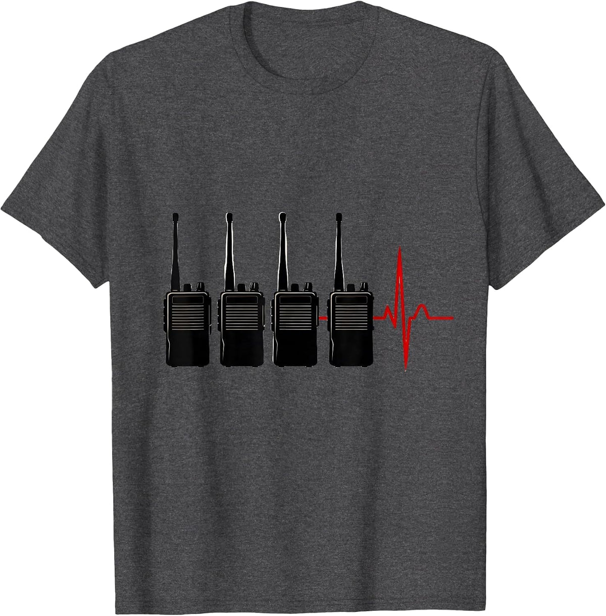 Dispatch Radio Silhouettes Dark Humor EMT Paramedic Gift T-Shirt - Dark Heather Grey