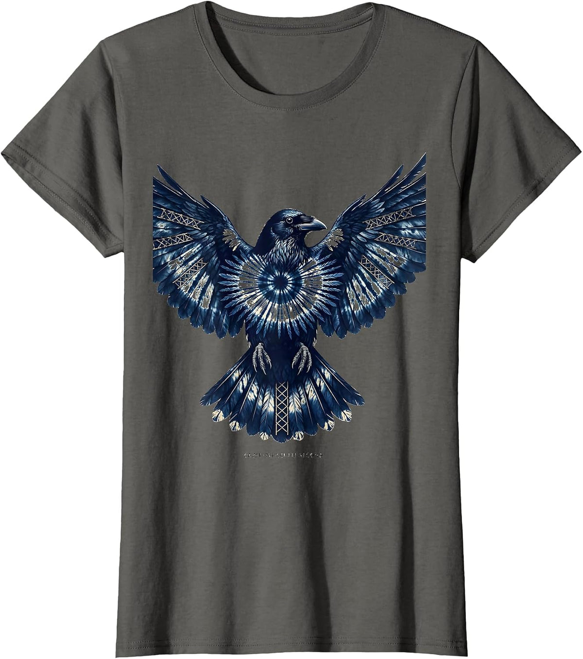 Women's Caw First Coffee Second Funny Crow Design T-Shirt - Asphalt Grey