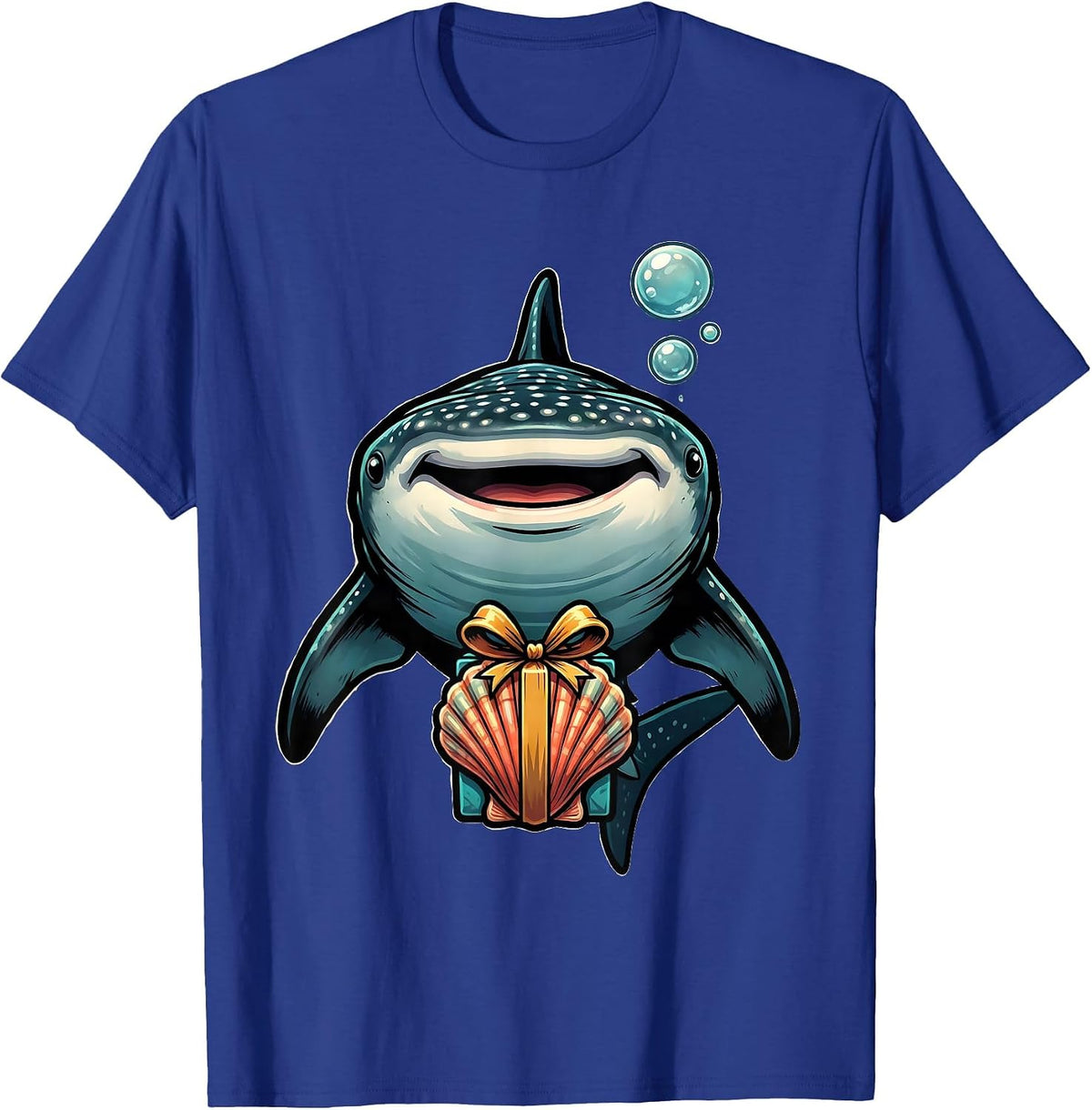 Whale Shark Cartoon Gift Seawater Humor Ocean Animal Lover T-Shirt - Royal Blue