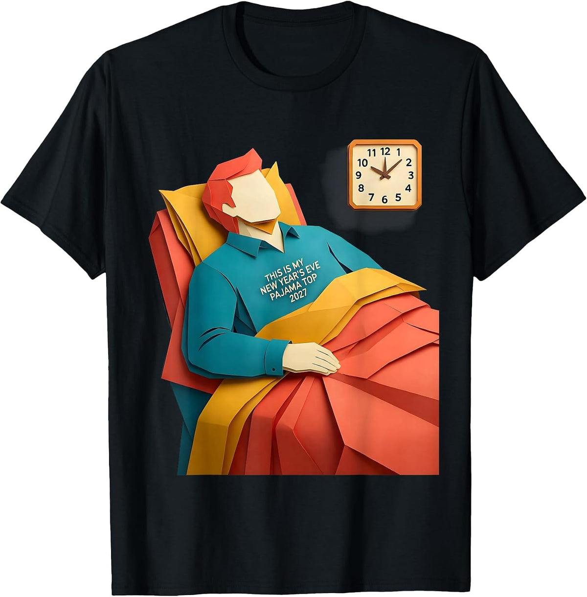 Men's This Is My New Year's Eve Pajama Top 2027 Party T-Shirt - Black