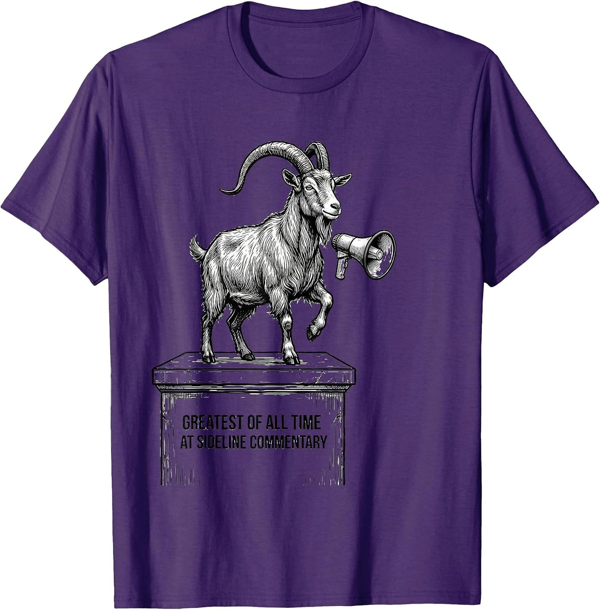 Men's Greatest Of All Time At Sideline Commentary Funny Goat T-Shirt - Purple