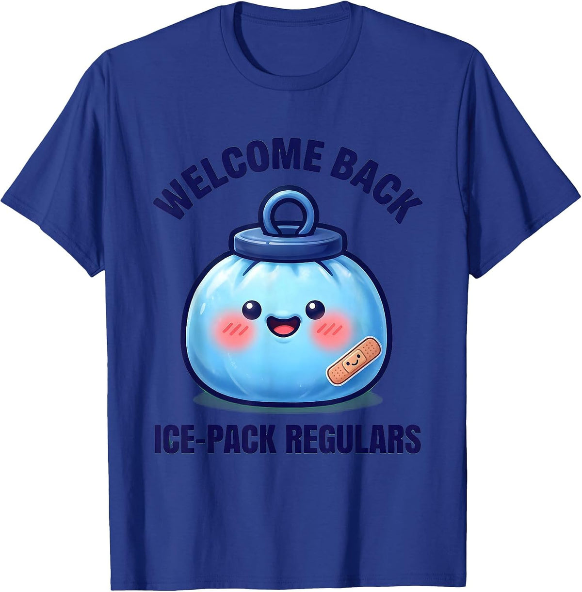 Welcome Back Ice-Pack Regulars Cute Kawaii School Nurse T-Shirt - Royal Blue