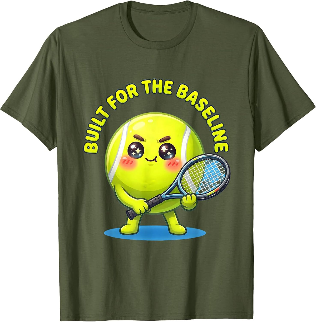 Built for the Baseline Tennis Graphic Design T-Shirt - Olive Green