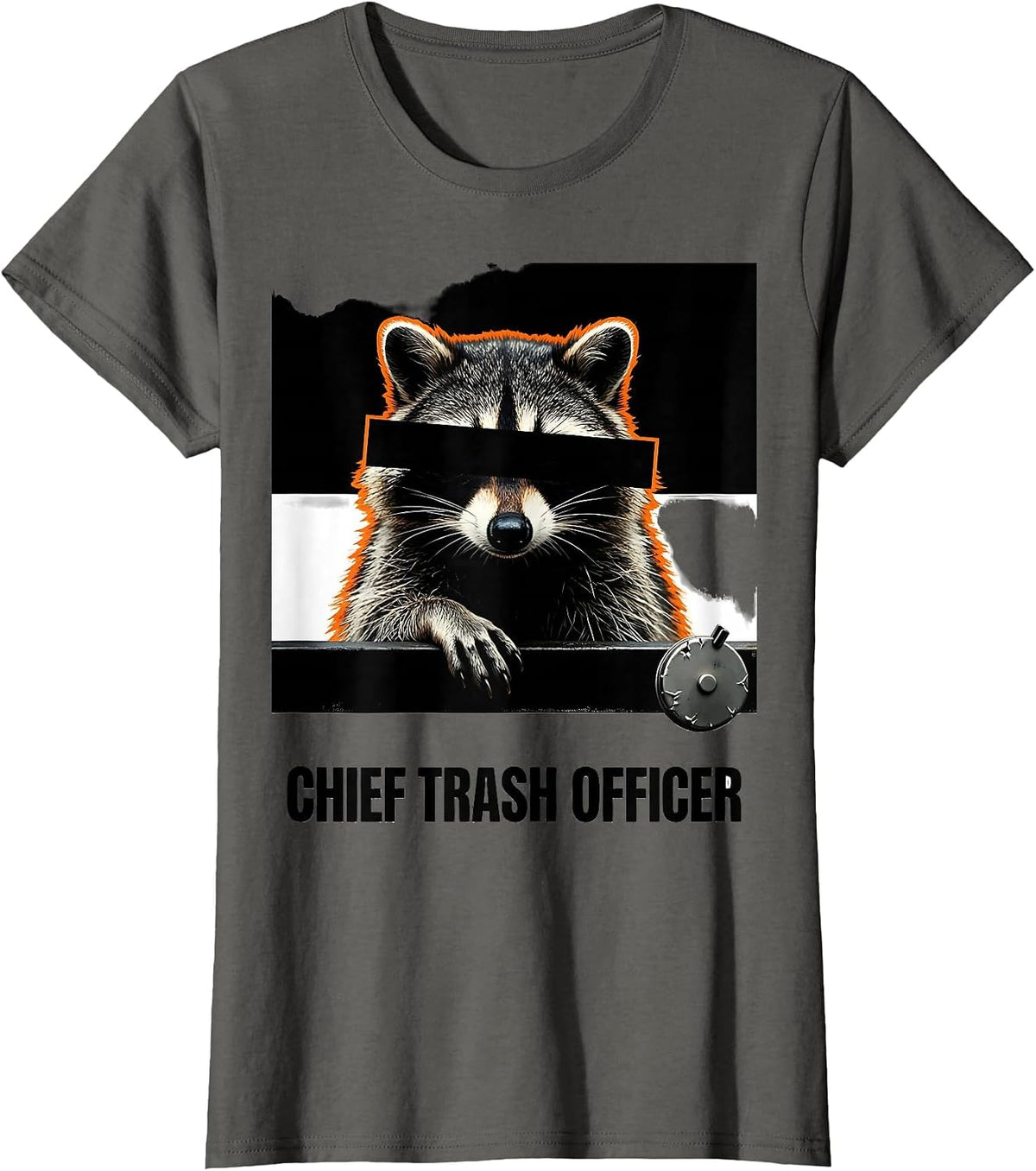 Women's Chief Trash Officer Funny Raccoon Meme Spirit Animal T-Shirt - Asphalt Grey
