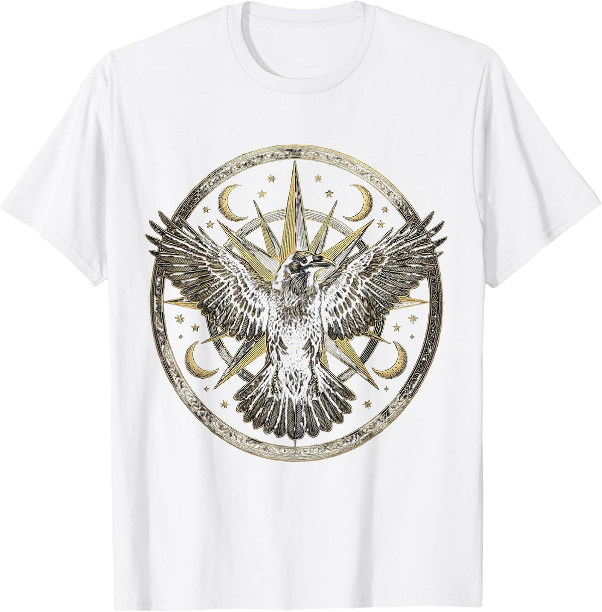 Men's Crow and Compass Rose Navigation Graphic T-Shirt - White