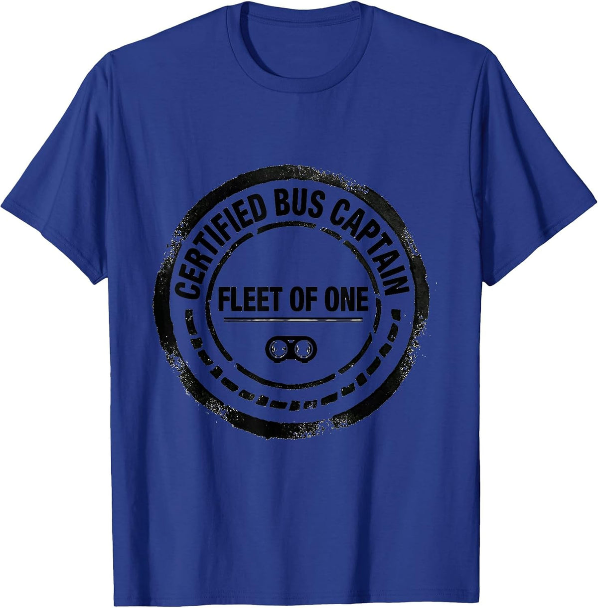Certified Bus Captain Fleet Of One Funny School Bus Driver T-Shirt - Royal Blue
