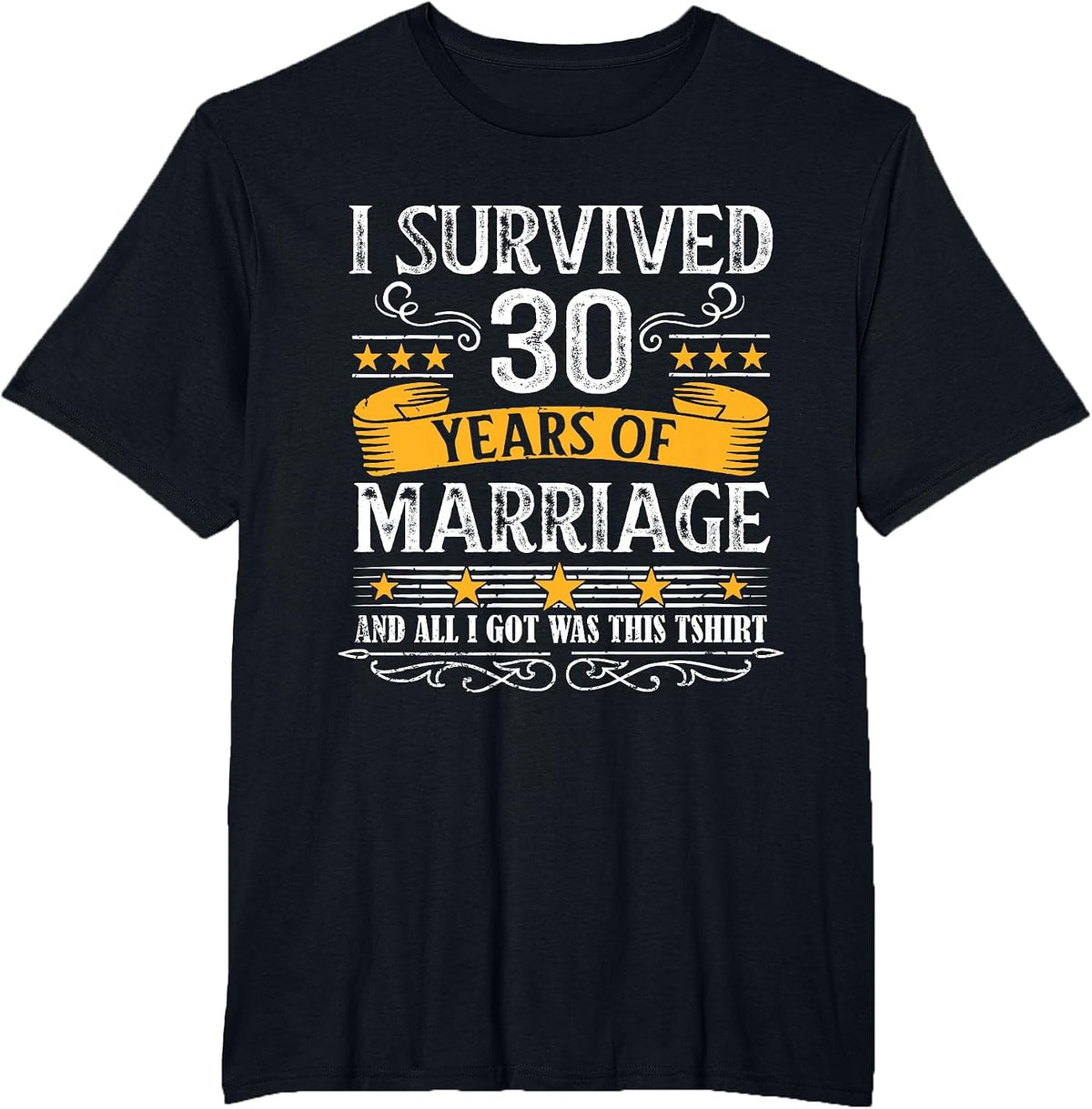 30th Wedding Anniversary Shirt Couples Husband Wife 30 Years T-Shirt - Black