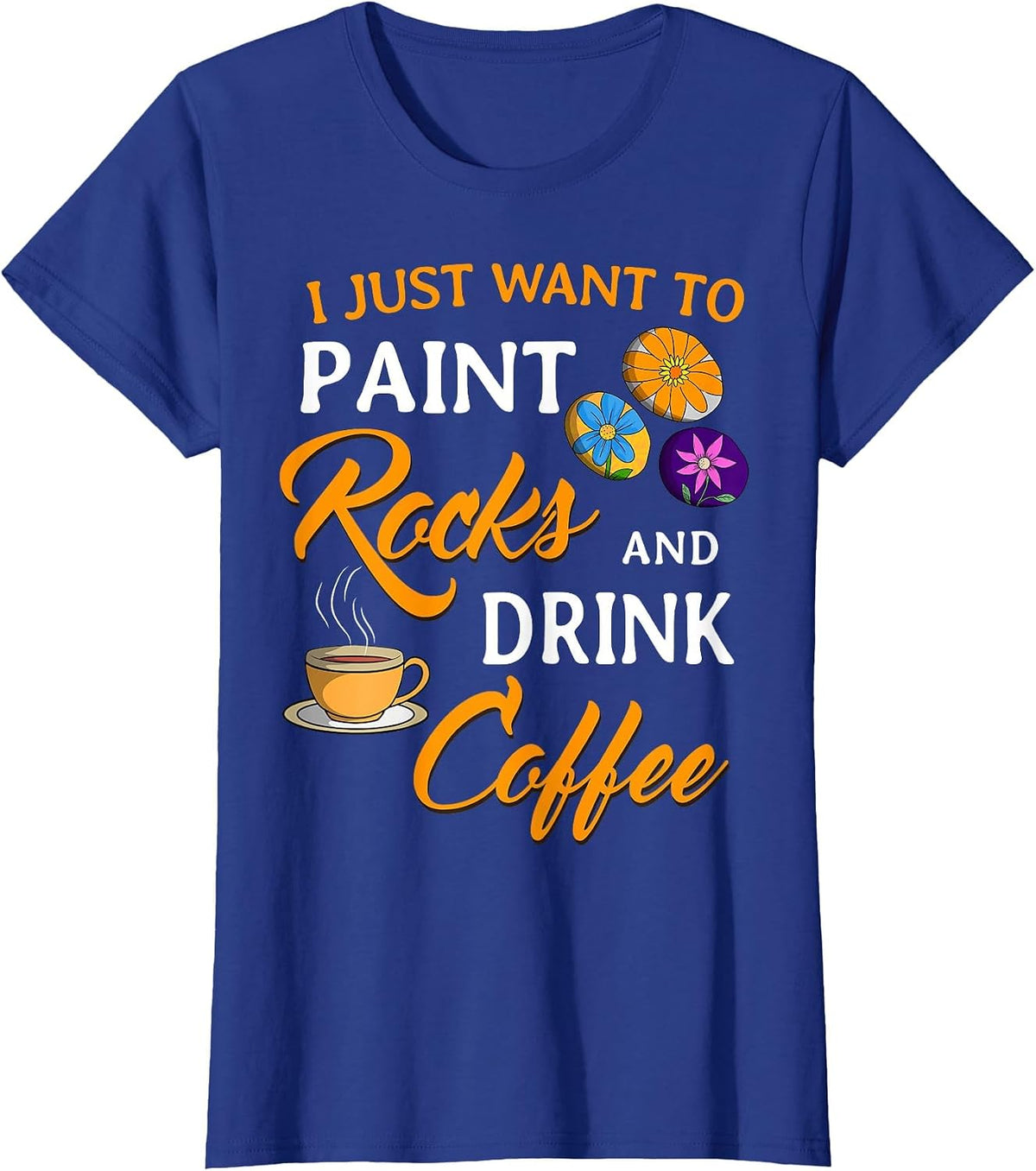 Rock Painting Cave Drawing Painter Parietal Art Coffee Lover T-Shirt - Royal Blue