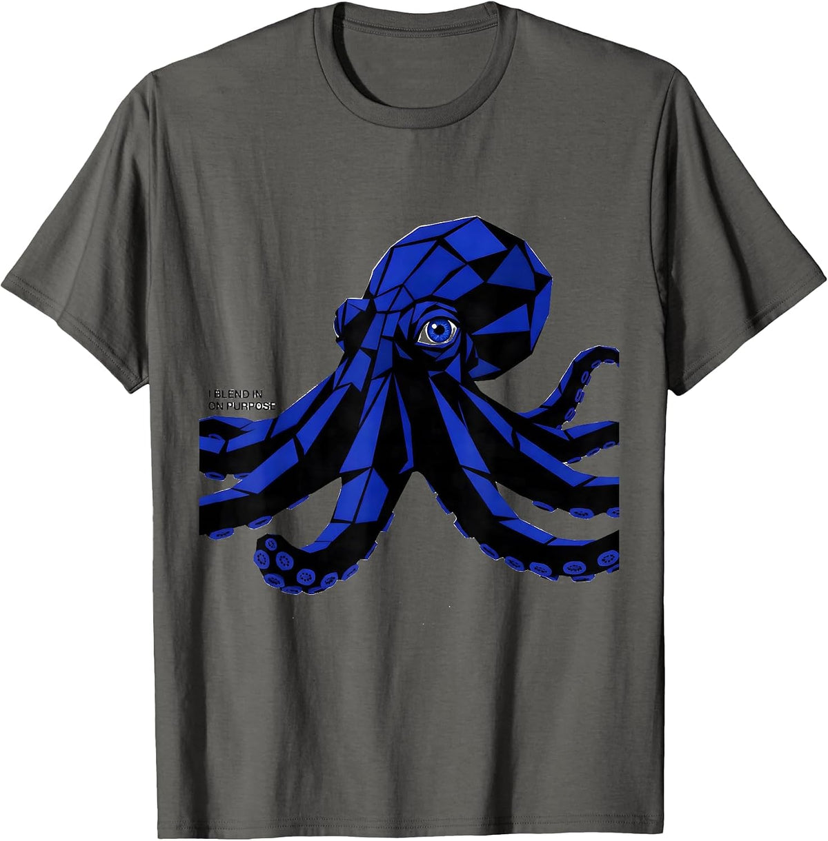 I Blend In On Purpose Vintage Octopus Kraken Ocean Creature T-Shirt - Asphalt Grey