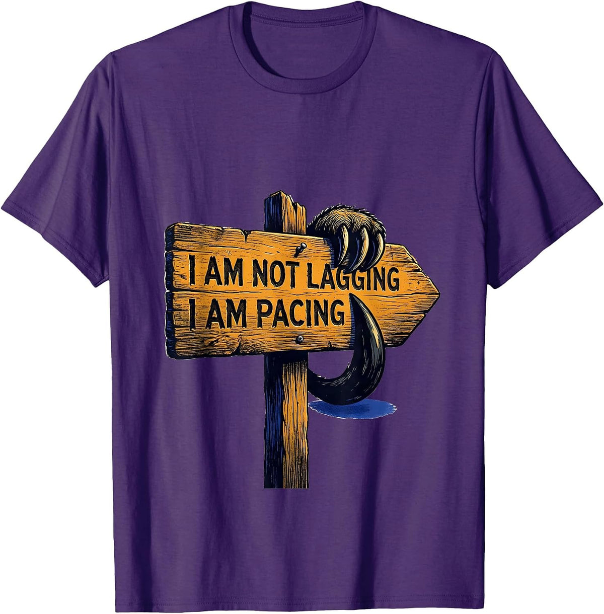 I Am Not Lagging, I Am Pacing Funny Sloth Lover Humor T-Shirt - Purple