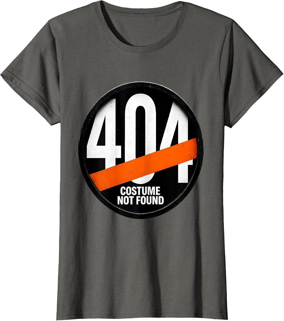 Women's 404 Error Costume Not Found Brutalist Geek Humor Halloween T-Shirt - Asphalt Grey