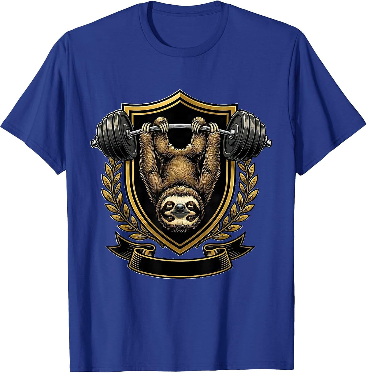 Men's Lazy Sloth Gym Weightlifting Funny Workout T-Shirt - Royal Blue