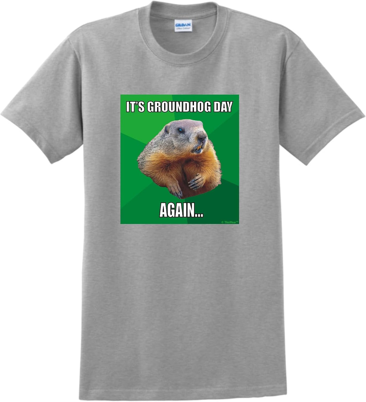 ThisWear It's Groundhog Day Again Unisex Short Sleeve T-Shirt - Sport Grey