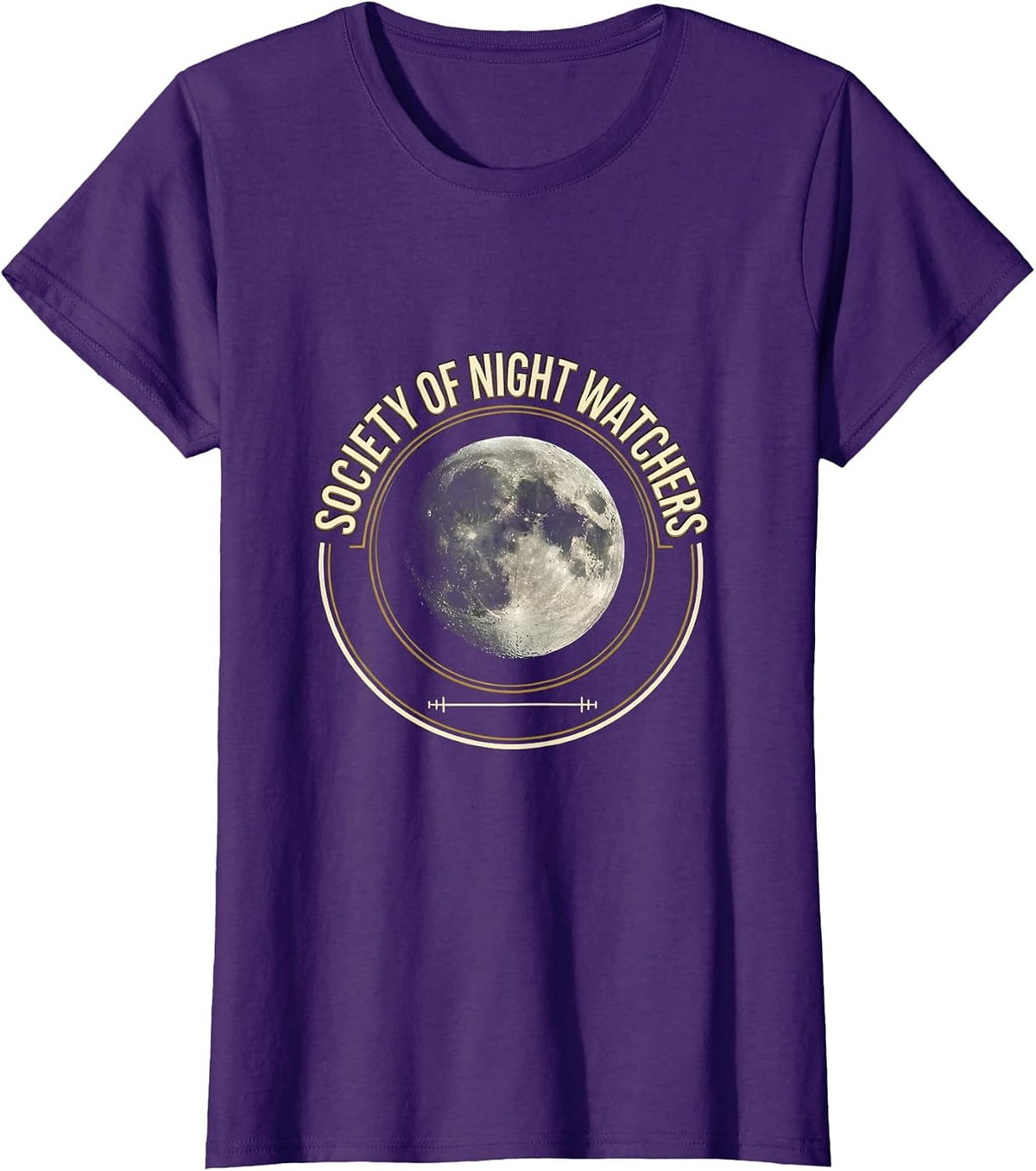 Women's Society of Night Watchers Celestial Moon Phase Science T-Shirt - Purple