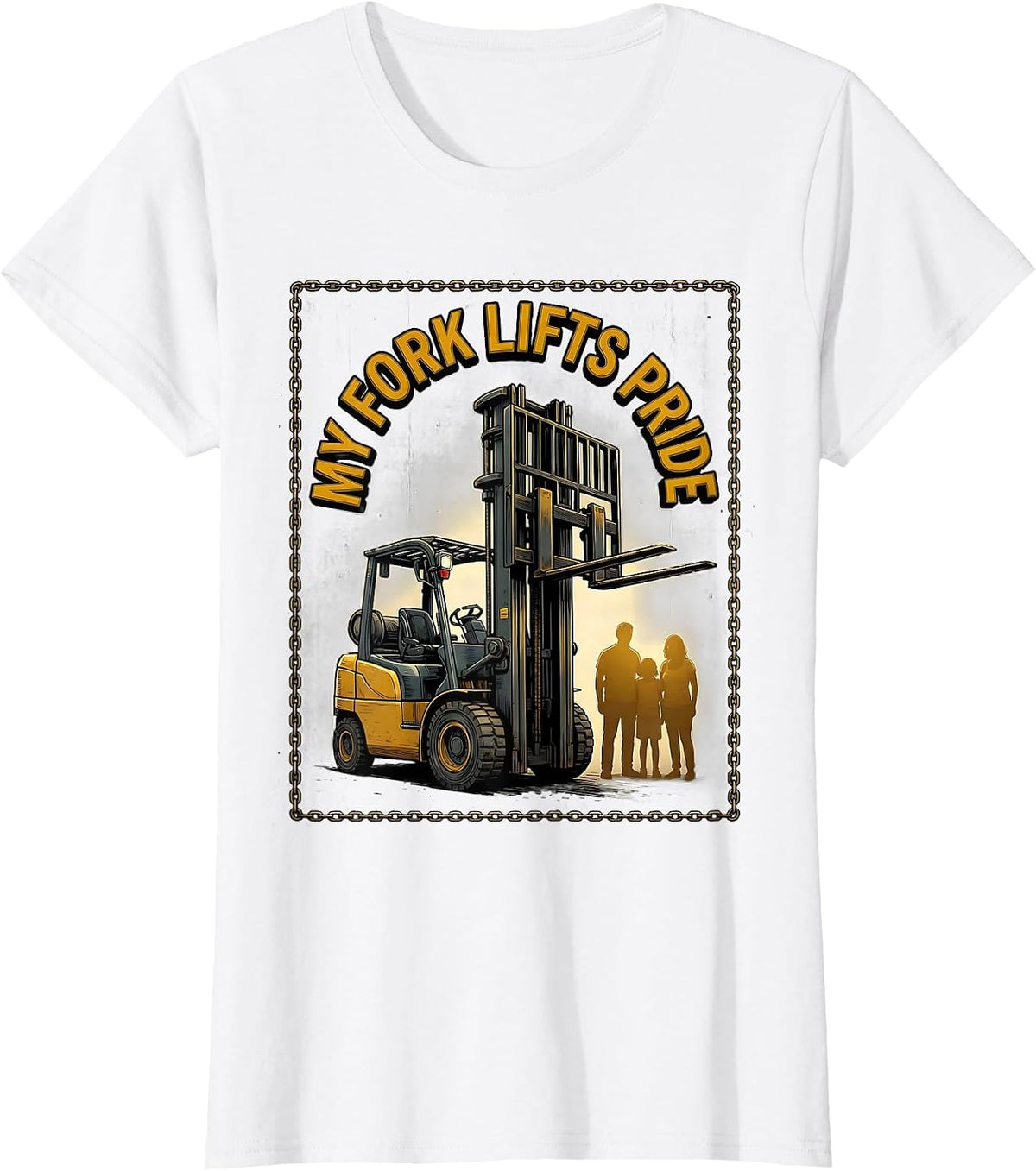 Women's My Fork Lifts Pride Funny Forklift Operator Construction T-Shirt - White