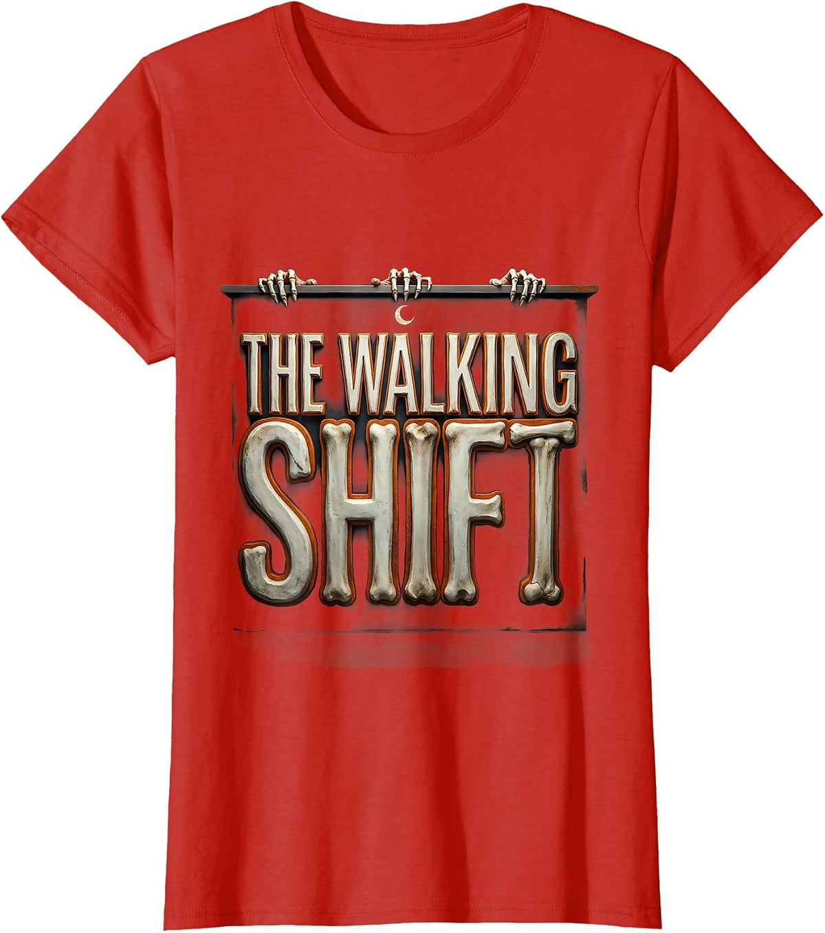 The Walking Shift Bold Pharmacy Tech Halloween Humor T-Shirt - Red
