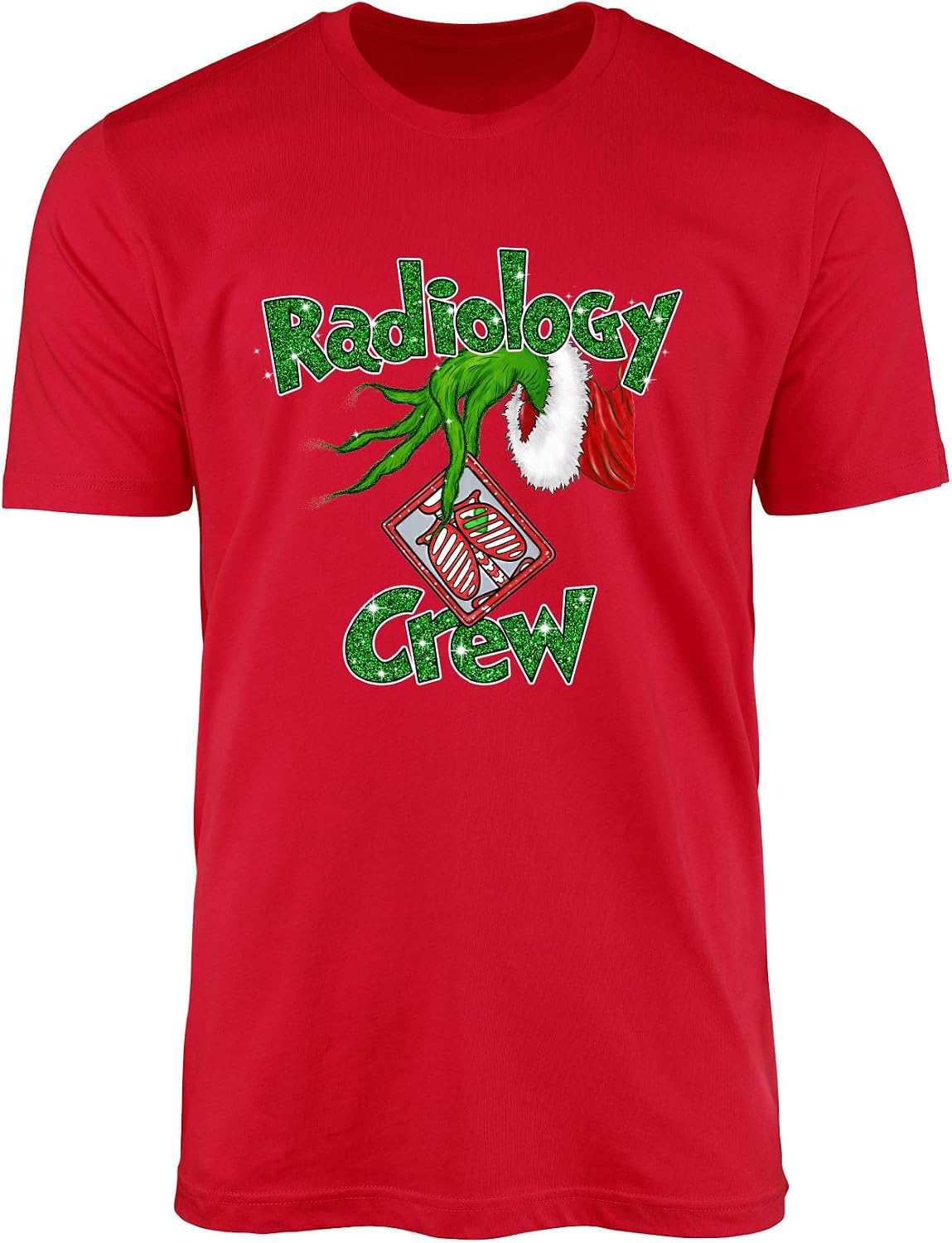 Radiology Crew T-Shirt - Festive Hospital Radiology Tech Xray Scrub Tee - Red