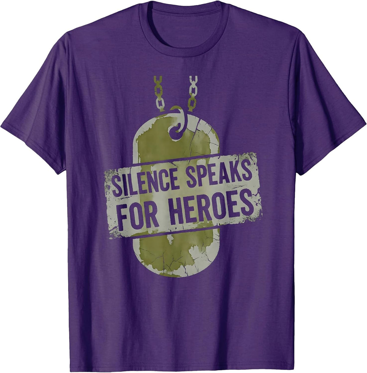 Silence Speaks For Heroes Veteran Tribute Design T-Shirt - Purple