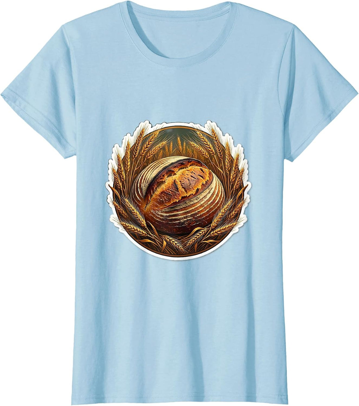 Women's In My Sourdough Era Wild Wheat Wrapped Loaf T-Shirt - Baby Blue