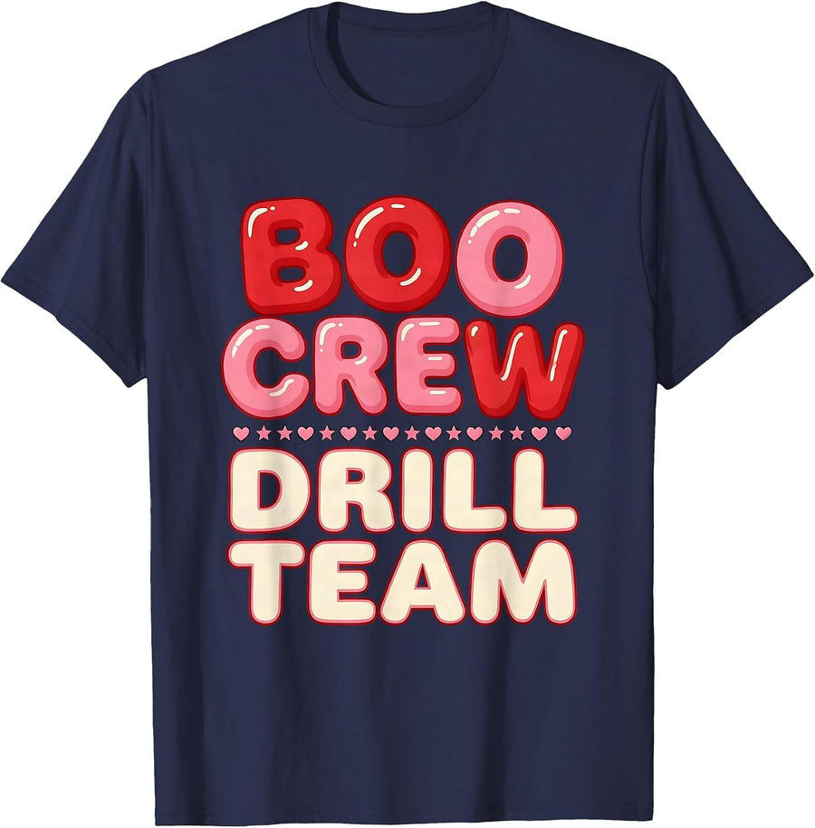 Boo Crew Drill Team Dentist Halloween Design T-Shirt - Navy Blue
