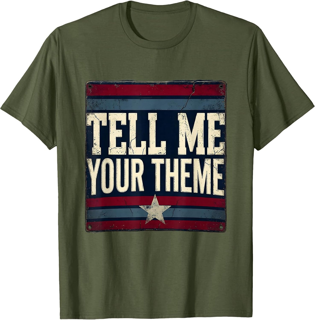 Tell Me Your Theme English Teacher Design T-Shirt - Olive Green