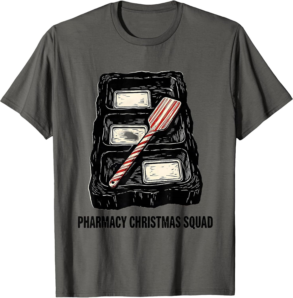 Men's Pharmacy Christmas Squad Funny Pharmacy Tech Matching T-Shirt - Asphalt Grey