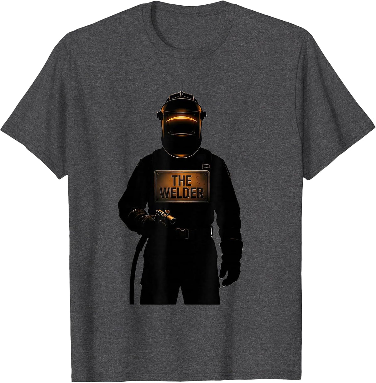 THE WELDER Silhouette Metal Worker Welding Humor T-Shirt - Dark Heather Grey